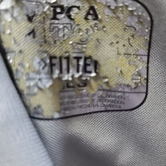 PGA Tour Mens Polo Gray Size Large Short Sleeve Logo On Sleeve Yellow Trim Fit - Picture 5 of 12